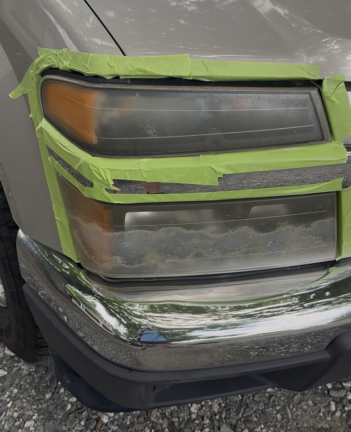 Headlight before restoration