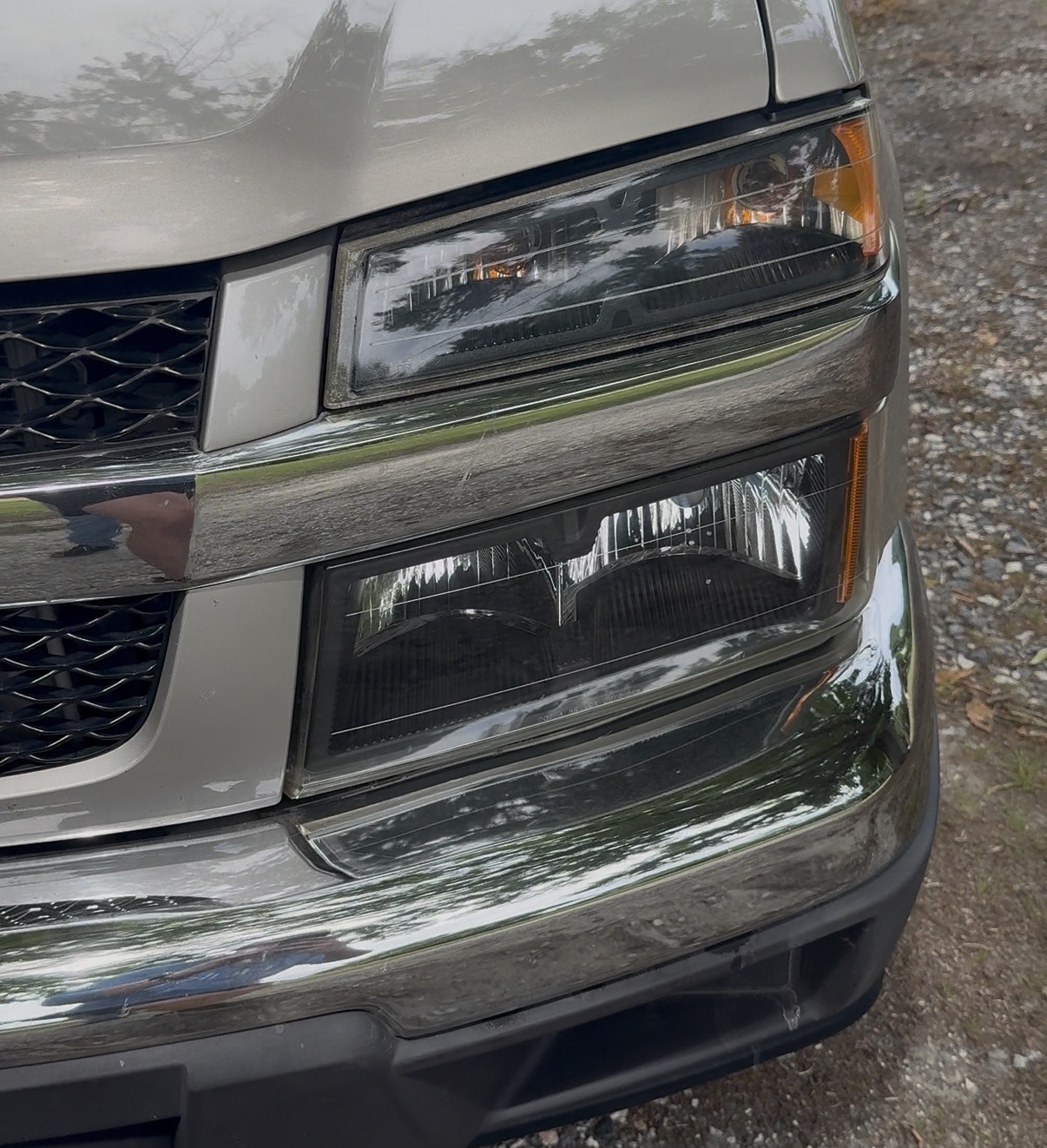 Headlight after restoration
