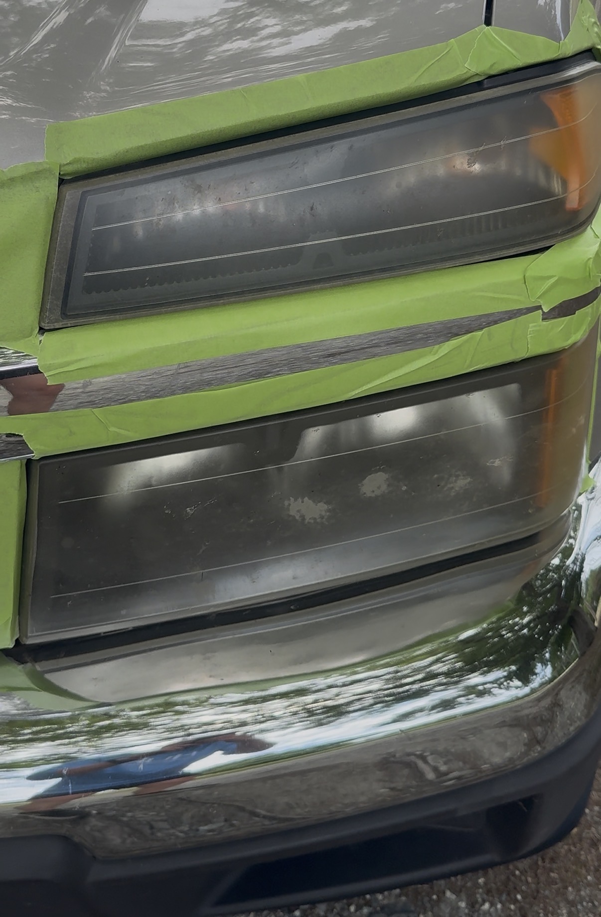 Headlight before restoration